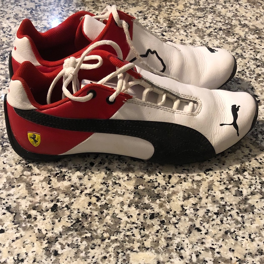 Puma Ferrari Red and White Shoes